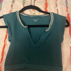 urban outfitters green go for gold top